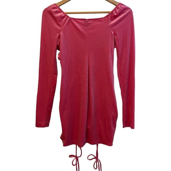 😊 3/$30 Y2K Style Bodycon 2000s Style Size S NWT Wild Fable Pink Velvet Dress - Picture 9 of 13